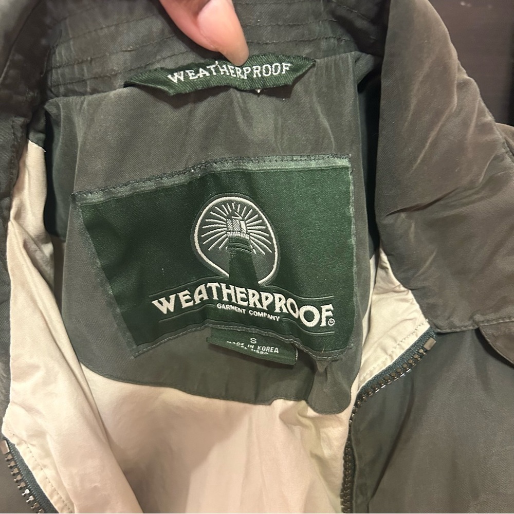 Weatherproof Jacket Full Zip Men's Size Small Olive Green Vintage - Picture 7 of 10